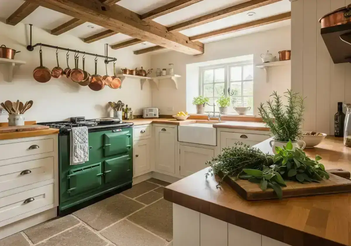 Well-presented holiday cottage kitchen — the kind of thoughtful, comfortable property that earns five-star reviews
