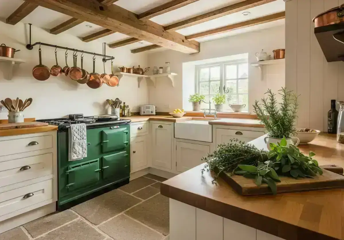 Well-presented holiday cottage kitchen — the kind of thoughtful, comfortable property that earns five-star reviews