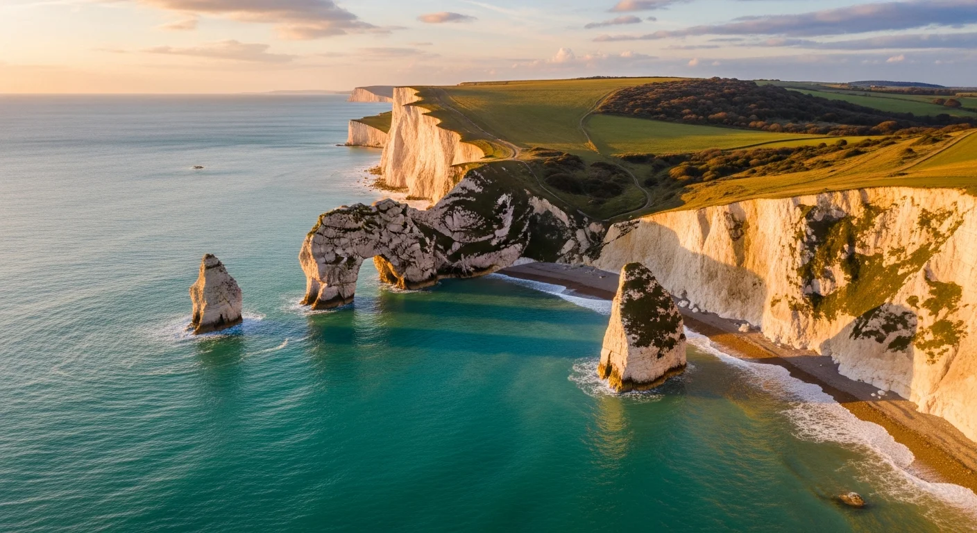 Dramatic Dorset coastal cliffs