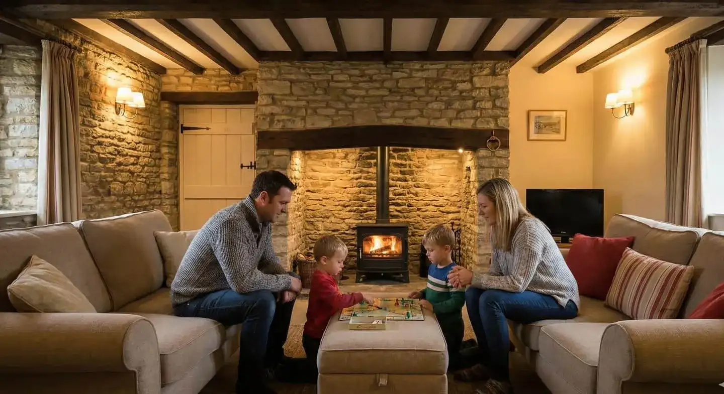 A cosy holiday cottage woodburner — making the most of winter downtime