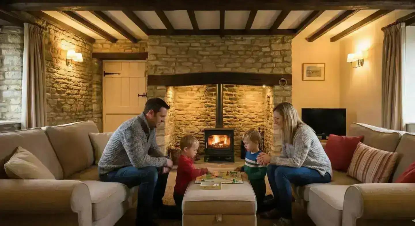 A cosy holiday cottage woodburner — making the most of winter downtime