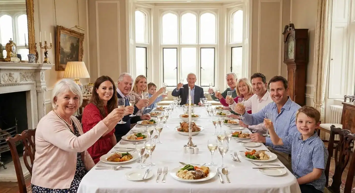 Multi-generational family enjoying a holiday let