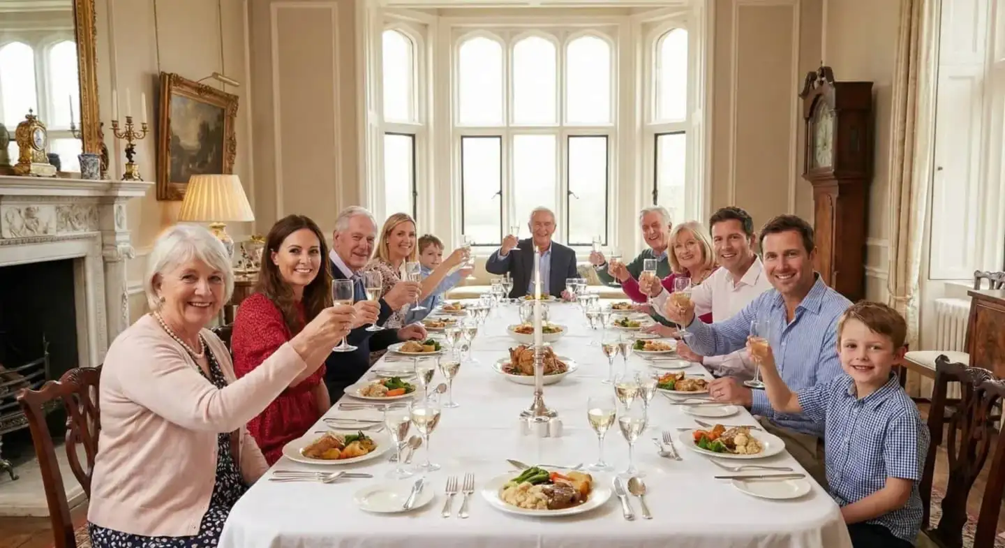 Multi-generational family enjoying a holiday let