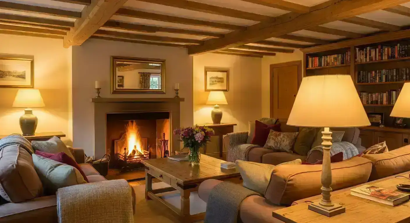 Cosy interior of a Dorset countryside cottage