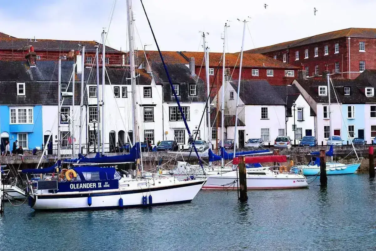 Poole Harbour with boats and the historic waterfront