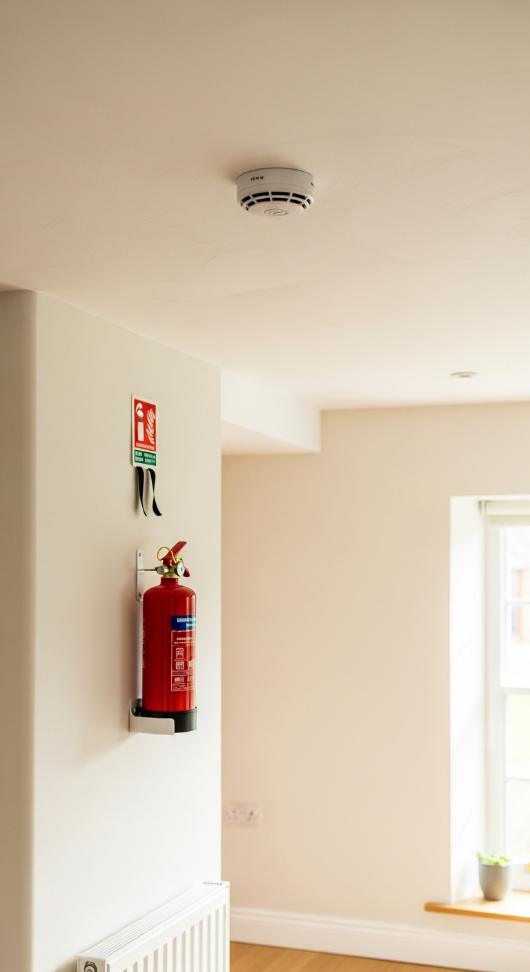 Holiday let fire and carbon monoxide safety equipment